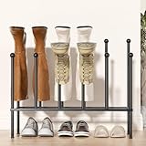 Free Standing Shoe Racks for Boots - Boot Rack for 6 Pairs, Boot Storage, Shoe Organizer for Closet, Entryway, Garage, Porch, Bedroom, Patio Outdoor and Hallway, Boot Holders to Keep Them Straight