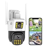 VSTARCAM 2MP Dual Lens Security Camera Outdoor, Dual Lens WiFi Camera,Motion Detection,Auto Tracking,Two Way Talk, Wired 360° Surveillance Dual Lens Camera, Full Color& Infrared Vision