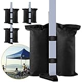 venrey 4 Pack Canopy Sandbags Weight Bags, Industrial Grade Heavy Duty Weights Bag Leg Weights for Pop up Canopy Tent, Patio Umbrella, Outdoor Furniture, Sports, Sand Bags Without Sand - Black