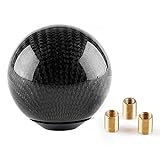 Top10 Racing Carbon Fiber Style Gear Shift Knob Universal Shifter Knobs with 3 Adapters Stick Shifter Round Ball (Black)