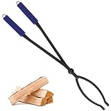 28' Firewood Tongs Log Grabber for Thick Logs Outdoor Indoor Camfire Firepit Bonfire Fireplace Tongs Heavy Duty Wrought Rustproof Safely Moves Firewood