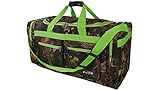'E-Z Roll' 30' Tree Camouflage Duffel Bag/Sports Bag/Outdoor Bag/Travel Bag (Lime Trim)