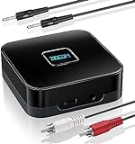 ZIOCOM Bluetooth Receiver, High-Fidelity Wireless Audio Adapter with 3.5mm AUX RCA Cable, Bluetooth 5.0 Receiver for Home Stereo System, Car Speaker, Wired Speaker