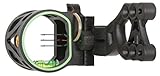 Trophy Ridge Mist Sight with Green Hood Accent for Quicker Sight Acquisition and Reversible Mount Design for Use with Left and Right-hand Bows , Black