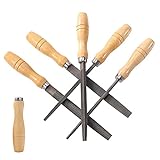 ACCOCO High Carbon Steel File Set with Wooden Handles Rasp File for Metal, Wood, Plastic, 5 Pieces