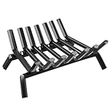 AMAGABELI GARDEN & HOME Fireplace Log Grate 21 inch Wrought Iron Fire Place Grates Heavy Duty Solid Steel Indoor Chimney Hearth 3/4' Bar Outdoor Firepit Wood Stove Firewood Burning Rack Holder