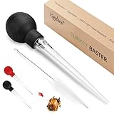Kendane Turkey Baster With Cleaning Brush, Baster Syringe for Home Baking and Roaster Turkey, Include Detachable Food Grade Bulb with Double Scales for BBQ Grill Baking Kitchen Cooking