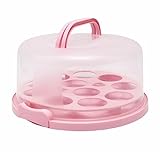 Jninexiu 10 Inch Cake Carrier with Lid and Handle, Cupcake Carrier Cupcake Holder Portable Round - Two Sided Base for Pies Cookies Nuts Fruit etc - Suitable for 10 inch Cake Perfect Gifts
