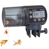 Automatic Fish Feeder for Aquarium - Easy Programmable Fish Feeder Automatic Dispenser for Turtle Fish Tank Timer Fish Food Vacation Feeder for Weekend, 200ml/6.7oz, Moisture-Proof