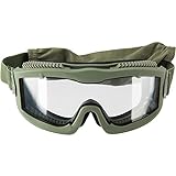 Lancer Tactical AERO Airsoft Tactical Safety Goggles -3mm Dual Pane Lens, Anti-Fog Glasses for Hunting and Cycling-One Len (OD Green/Clear)