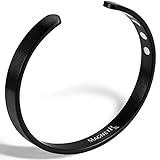 MagnetRX® Magnetic Bracelets for Men - Elegant Bangle, Golf/Tennis Elbow, and Balance - Men’s Cuff Magnetic Bracelet (Black | Medium)