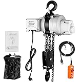 ANBULL 2200lbs FEC Chain Electric Lift Hoist Single Phase Overhead Crane Hoist, G100 Double Chain Hoist with Two 360° Rotatable Hook for Garage Ceiling.(1Ton, 110V,10ft Lift Height)