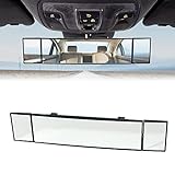 Rear View Mirror,Universal Panoramic Rear View Mirror,Wide Angle Car Rear View Mirror,Reduced Blind Spot For Accident Prevention, H Large HD Tri-Fold Angel Mirror for Car, SUV, Vans, and Truck