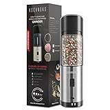 Kochnors USB Rechargeable Pepper Grinder, Gravity Electric Pepper Grinder with 6 Level Adjustable Coarseness, One Handed Operated Salt and Pepper Grinder for Kitchen, Restaurant and BBQ