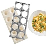 Ravioli Mold with Extra Large 1 3/4 Inch Squares- Authentic Ravioli Tray and Press, Makes 10 Italian Raviolis at a Time, Easy to Use Pasta Maker Kit, Sturdy Construction and Great Gift