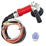 SDRTOP Wet Air Stone Polishers 4 Inch Pneumatic Water Grinders Air Powered Wet Sander with Rear Exhaust 5500 Rpm for Granite Marble Concrete Polishing