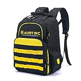 AUMTISC Tool Backpack Jobsite Backpack Tools Bag Multi-Use Pocket Industrial & Construction Work Backpack (Black)