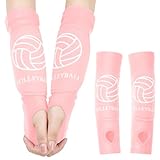 Shappy 2 Pcs Volleyball Arm Sleeves Hitting Passing Forearm Sleeves Volleyball Arm Pads with Thumbhole for Teen, Women, Men, Girls, Youth, Arms, Protection, Training Equipment, Wrist Guard (Pink)