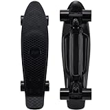 KMX Skateboard 22 and 27 Inch, Classic Cruiser Skateboard for Beginners and Advanced Skaters, Mini Cruiser Board for Boys, Girls, Kids, Students, Adults, Teens Penny Board(22 Classic Black)