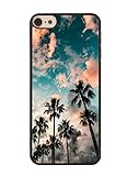 iPod Touch 6 Case, ChaTham Slim Anti-Scratch Hard Plastic Protective Case Cover for iPod Touch 6 - Palm Tree