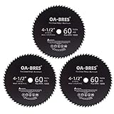 3 Pack 4 1/2-Inch HSS Compact Circular Saw Blades with 3/8-Inch Arbor, 60T High Speed Steel for Thin Sheet Metal and Aluminum Fast Smooth Cutting