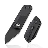 CIVIVI Ki-V Front Flipper Pocket Knife, Double Detent Slip Joint Small Folding Knife with Deep Carry Pocket Clip For Easy EDC C2108B (Black)