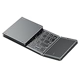 OMOTON Foldable Bluetooth Keyboard with Touchpad, Wireless Folding Keyboard, Multi-Device and Rechargeable, Portable Keyboard for iPad, iPhone, Android, Windows Laptop, Desktop, Tablet and PC (Grey)