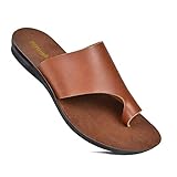 Aerosoft Comfortable Walking Summer Vacation Essentials Flat Sandals for Women (US-08, Daffodil Soft Brown)