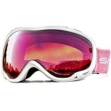 HUBO SPORTS OTG Snowboard Goggles for Men Women Adult,Ski Snowboard Goggles of Dual Lens with Anti Fog for UV Protection for Girls(WBRose)