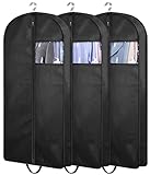 KIMBORA 43' Suit Bags for Closet Storage and Travel, Gusseted Hanging Garment Bags for Men Suit Cover With Handles for Clothes, Coats, Jackets, Shirts（3 Packs）