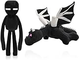 2pcs Game Themed Plushies Set Dragon Stuffed Animal & Withe Plush Character Dolls Birthday Xmas Festival Gifts for Kids Boys