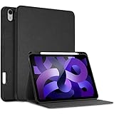 ProCase iPad Air 5 Case 2022/iPad Air 4 Case 2020 10.9 Inch with Pencil Holder, Slim Stand Smart Folio Protective Cover for iPad Air 10.9' 5th /4th Generation A2589 A2591 A2324 A2072 Release-Black