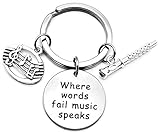 Flute Keychain, Music Keychain, Musical Note Keychain, Musical Instrument Keychain, Music Gift, Music Key Ring, Flute Key Ring