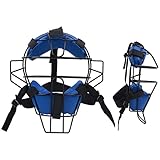 Baseball Catcher Mask Umpire Mask,Full-Face Protection Mask for Baseball,Lightweight Secure Fit Provides Maximum Protection and Comfort – Does Not Obstruct View (Blue)