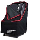 Simple Being Baby Car Seat Travel Bag, Gate Check, Infant Carriers Booster Cover Protector for Air Travel (Black with Wheels)