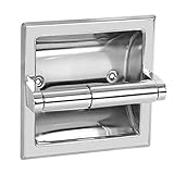 KEILEOHO Recessed Toilet Paper Holder Mirror Finish Stainless Steel Built-in Tissue Paper Rack Stable Anti Corrosion Wall in Roll Paper Dispenser Applicable for Cement Wall and Wooden Wall 1 Pack