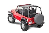 MasterTop Mesh Bimini Summer Soft Top in Black Fits 1997-2006 Jeep TJ Wrangler| Attaches with Easy Install Strap and Buckle Attachment|14200201