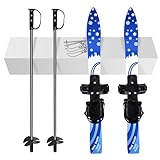 Odoland Kid's Beginner Snow Skis and Poles, Low-Resistant Ski Boards for Age 4 and Under, Lightweight, Sturdy and Safe, Blue