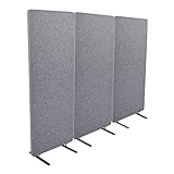 ReFocus™ Raw Freestanding Acoustic Room Divider 3 Pack – Reduce Noise and Visual Distractions with This Lightweight Room Separator (Castle Gray, 24' X 62')