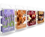 UCC Plant Based All Natural Wax Melts, Highly Scented Essential Oils Fragrances, Long Lasting Premium Soy Scented Melts Cubes, Wax Melts Tarts, Colored Wax Melt - 4 Pack