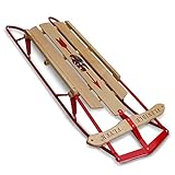 Flexible Flyer Metal Runner Sled. Steel & Wood Steering Snow Slider, 48”