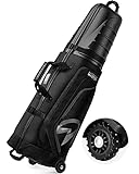OutdoorMaster Golf Travel Bags for Airlines with Wheels and Hard Case Top, Protect Your Clubs, Lightweight and Easy to Maneuver, Black