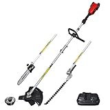 GREENFORK 40V 4-in-1 13.4' Cordless String Trimmer & 3T Brush Cutter with Pole Saw and Hedge Trimmer, 2 x 2AH Battery and Charger Included(2 x 20V)