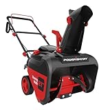 PowerSmart 21 Inch Gas Powered Snow Blower, Single-Stage with 212cc Engine and Recoil Starter, 21in Clearing Width, 180° Chute Rotation Angle and 8 inch Wheels