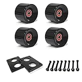 60mm Skateboard Wheels 80A with ABEC-9 Bearings and Spacers,Skateboard Tool,Skateboard Riser Pads, Skateboard Hardware Screws Bolts,fit for Your Cruiser Skateboards,Penny Board -Black