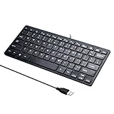 Mini 78 Keys Wired Keyboard - with Keyboard Cover Computer keypad for Laptop MAC Windows 10/8 / 7 / Vista/XP(Black+Keyboard Film)