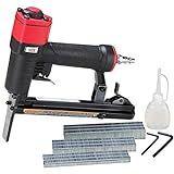3PLUS H7116LSP-KT 22 Gauge 3/8-Inch Crown Pneumatic Upholstery Stapler with Long Nose, Air Stapler Kit, with 6000 Staples, 1/4-Inch to 5/8-Inch