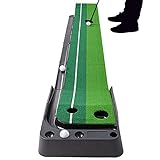 YINGJEE Golf Putting Mat Indoor, Golf Putting Green Outdoor 10ft, Portable Golf Trainer Practice Putting Mat with Auto Ball Return System, Training Aid Equipment Improve Your Batting Skills and Score