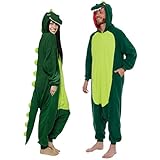 Silver Lilly Dinosaur Costume - Trex Cosplay - Reptile One Piece Pajama (Green Dinosaur, M)