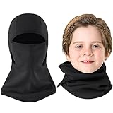 Aegend Kids Balaclava Windproof Ski Face Warmer for Cold Weather Winter Sports Skiing, Running, Cycling, 1 Piece, 6 Colors Black